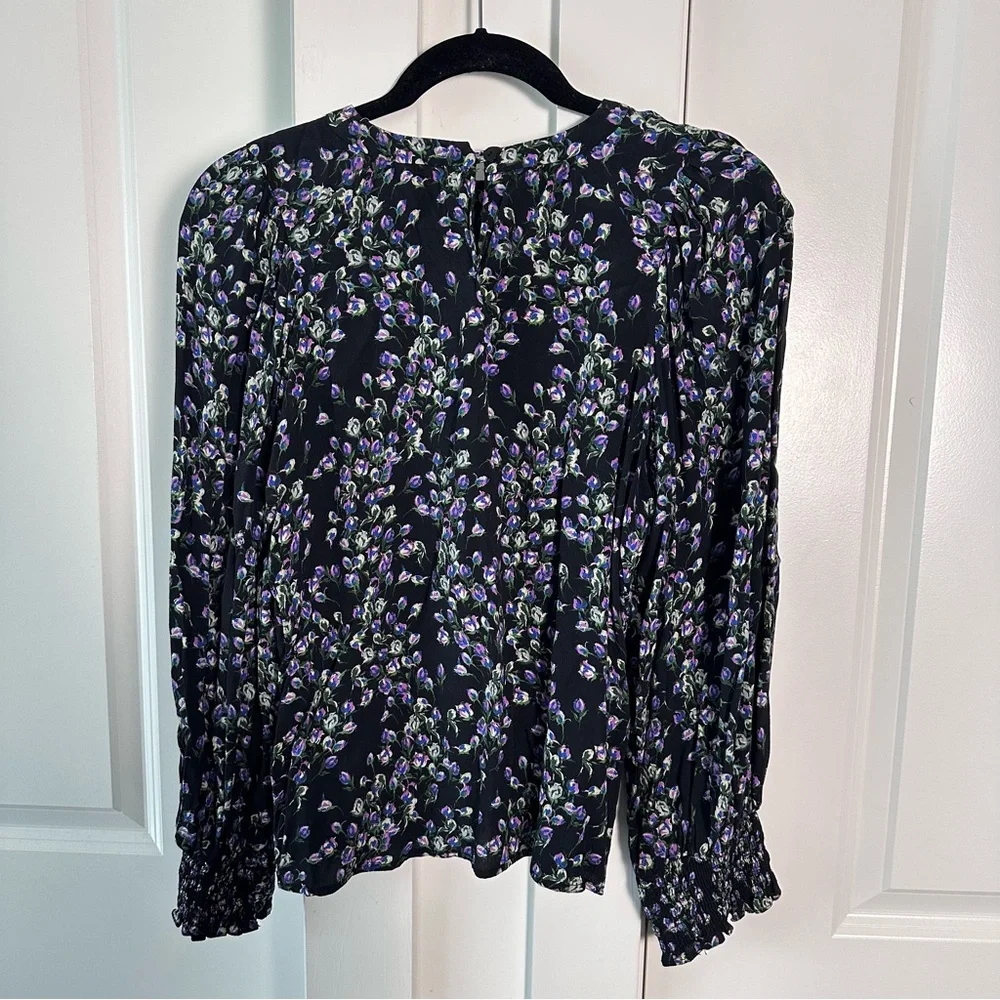 Mango Matching Set! XS/S Maxi Skirt + Blouse- Black Tiered- Purple Floral Print - Picture 6 of 14